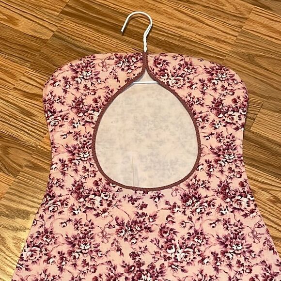 New! Clothespin Bag, vintage fabric, retro design, pink flowers - Picture 3 of 4